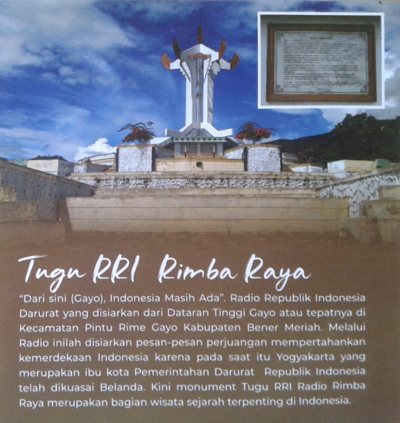 TEMPAT WISATA TUGU RRI RIMBA RAYA MASIH ADA. 